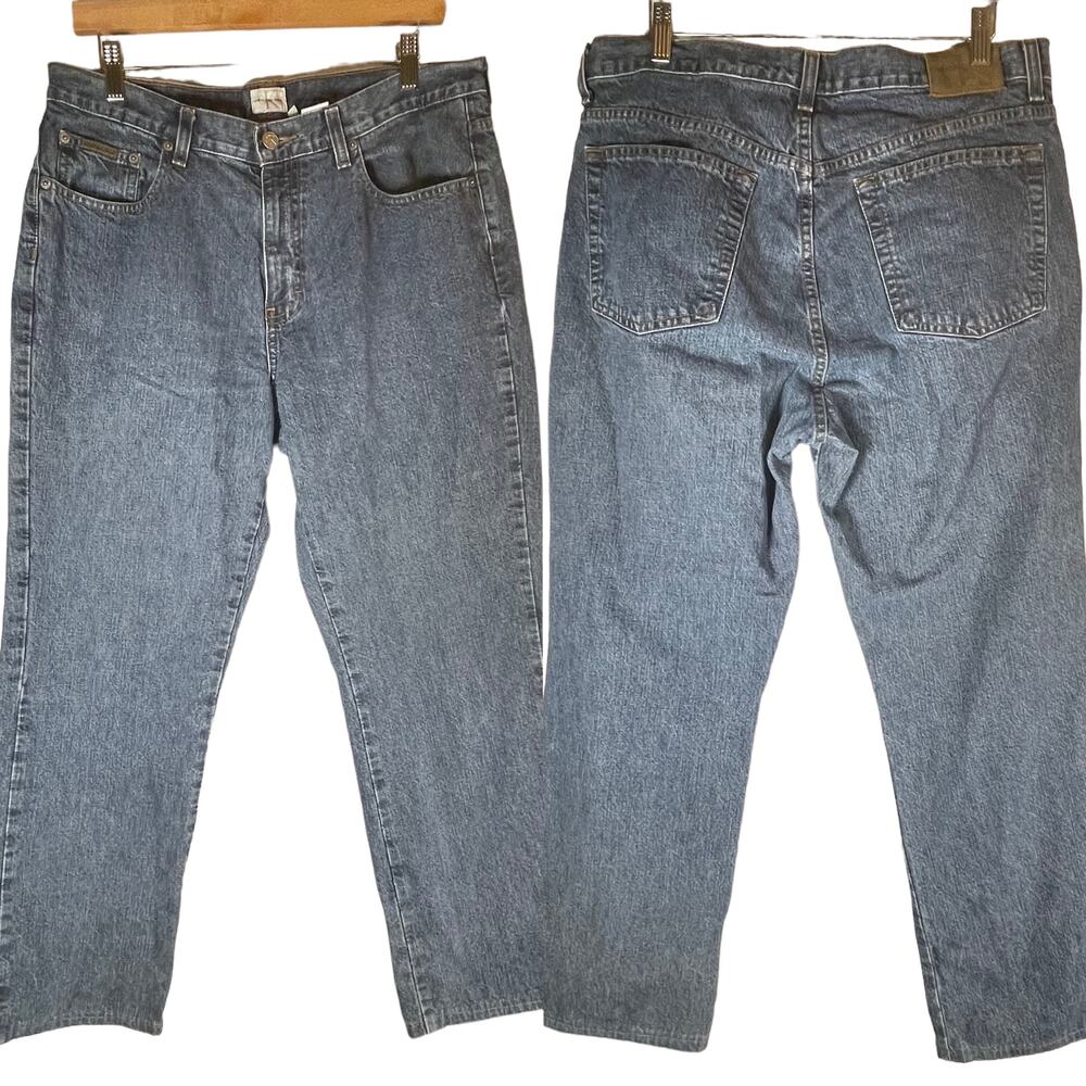 VTG Y2k Calvin Klein High Rise Bootcut Jeans SIZE 12 Womens 100% Cotton Denim